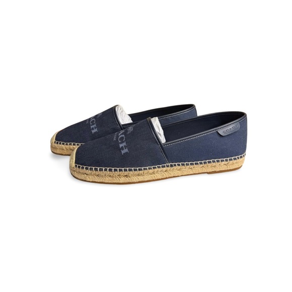 Coach Denim Logo Espadrilles Size 12D NIB Summer Slip Ons - Picture 4 of 11